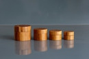 Bamboo Striped Cream Jar With Screw Cap
