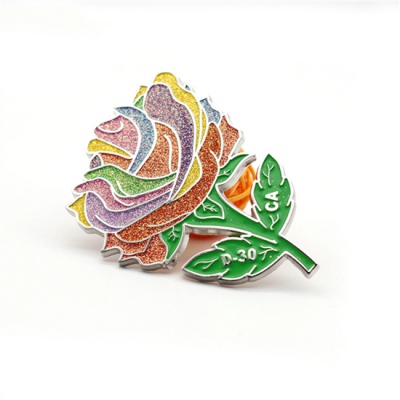 Custom color flower badge