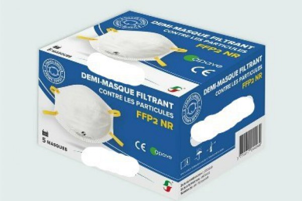 Half-mask filtering against particles FFP2 NR box of 5 masks