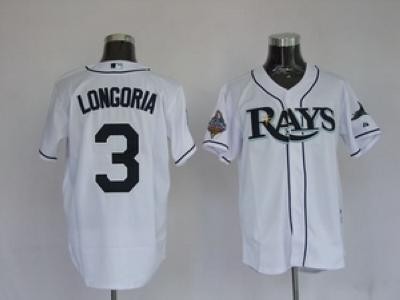 Tampa Bay Rays #3 Longoria White MLB Jerseys